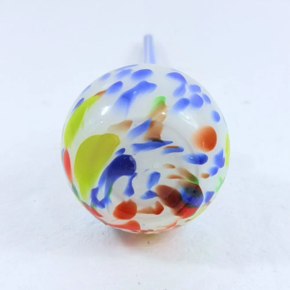 Vintage MURANO Spatter Glass Tall Solifleur Stem Vase Confetti Blown Glass MCM